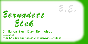 bernadett elek business card